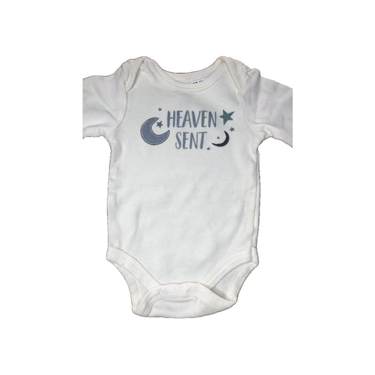 Chick Pea Unisex White | Grey Onesie Size: 3-6 months White | Grey