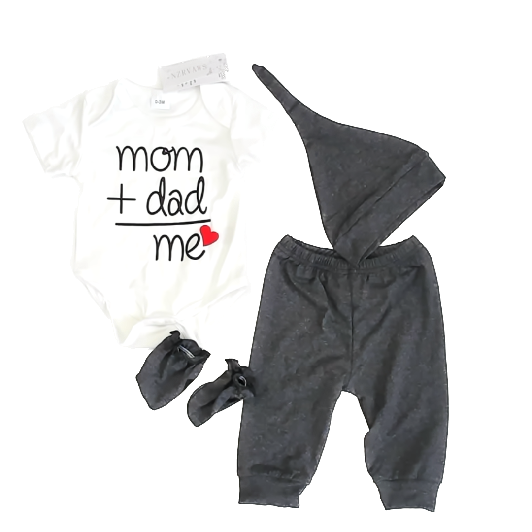 NZRVAWS Boys White | Grey Apparel Sets Size: 0-3 Months White | Grey