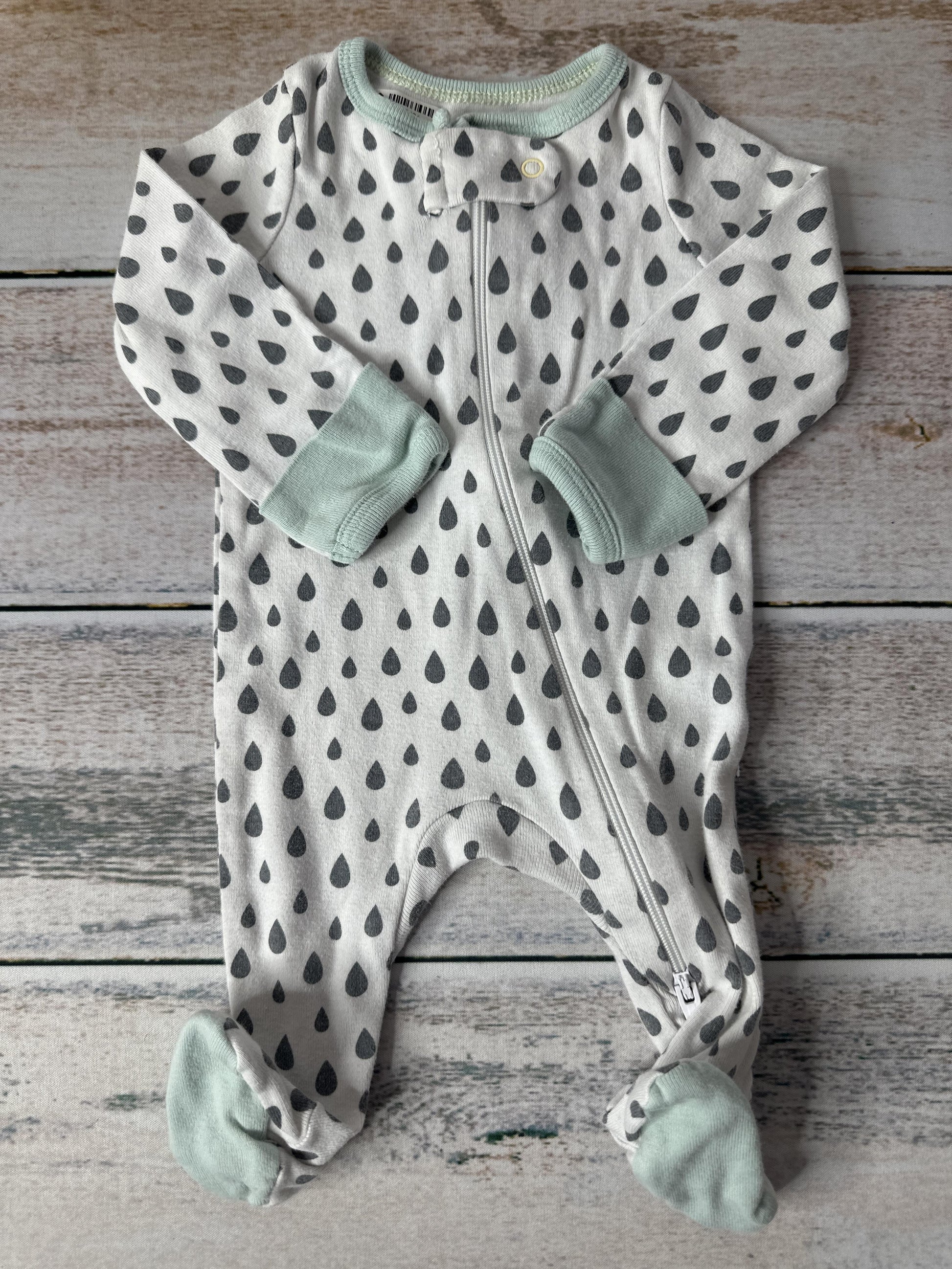 Cloud Island Unisex White | Grey Pajamas Size: Newborn White | Grey