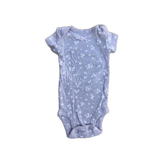 Carters Girls White | Grey Onesie Size: Newborn White | Grey