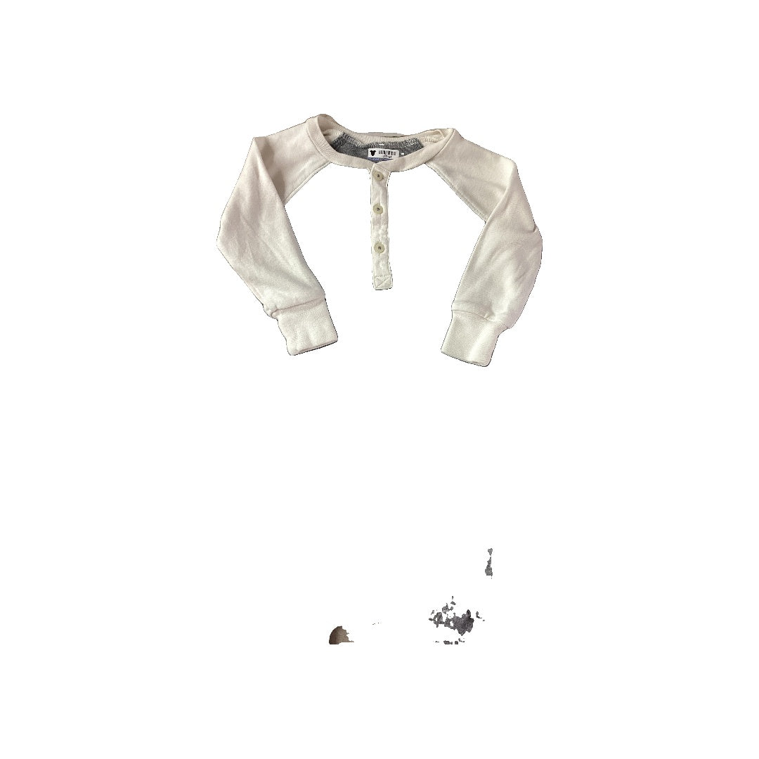 Ralph Lauren Unisex White | Grey Button Down Short Sleeve Size: 3-6 months White | Grey