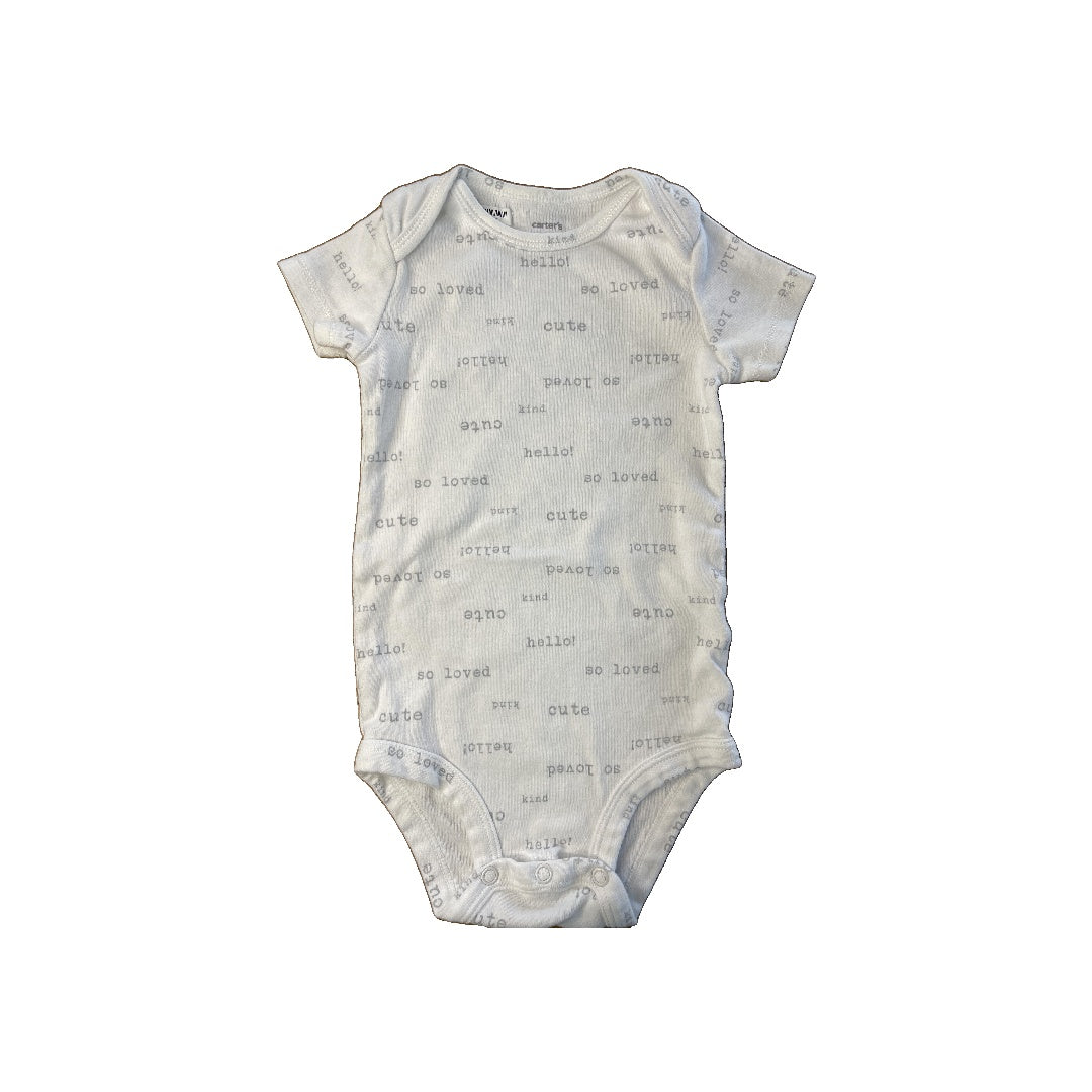 Carters Girls White | Grey Onesie Size: 12 months White | Grey