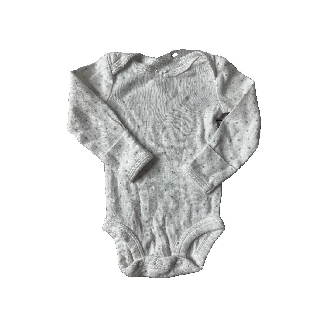 Carters Girls White | Grey Onesie Size: Newborn White | Grey