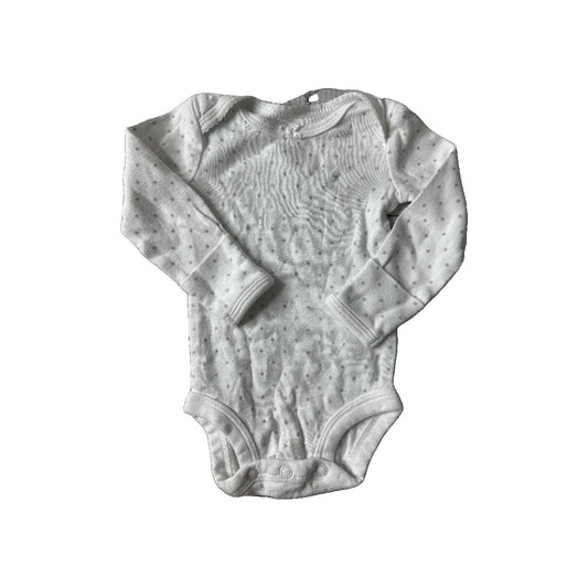 Carters Girls White | Grey Onesie Size: Newborn White | Grey