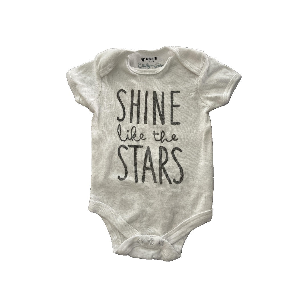 Emily and Oliver Boys White | Grey Onesie Size: 0-3 months White | Grey