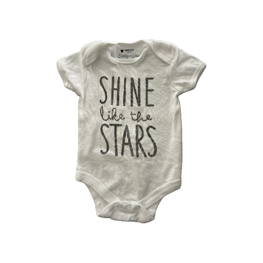 Emily and Oliver Boys White | Grey Onesie Size: 0-3 months White | Grey