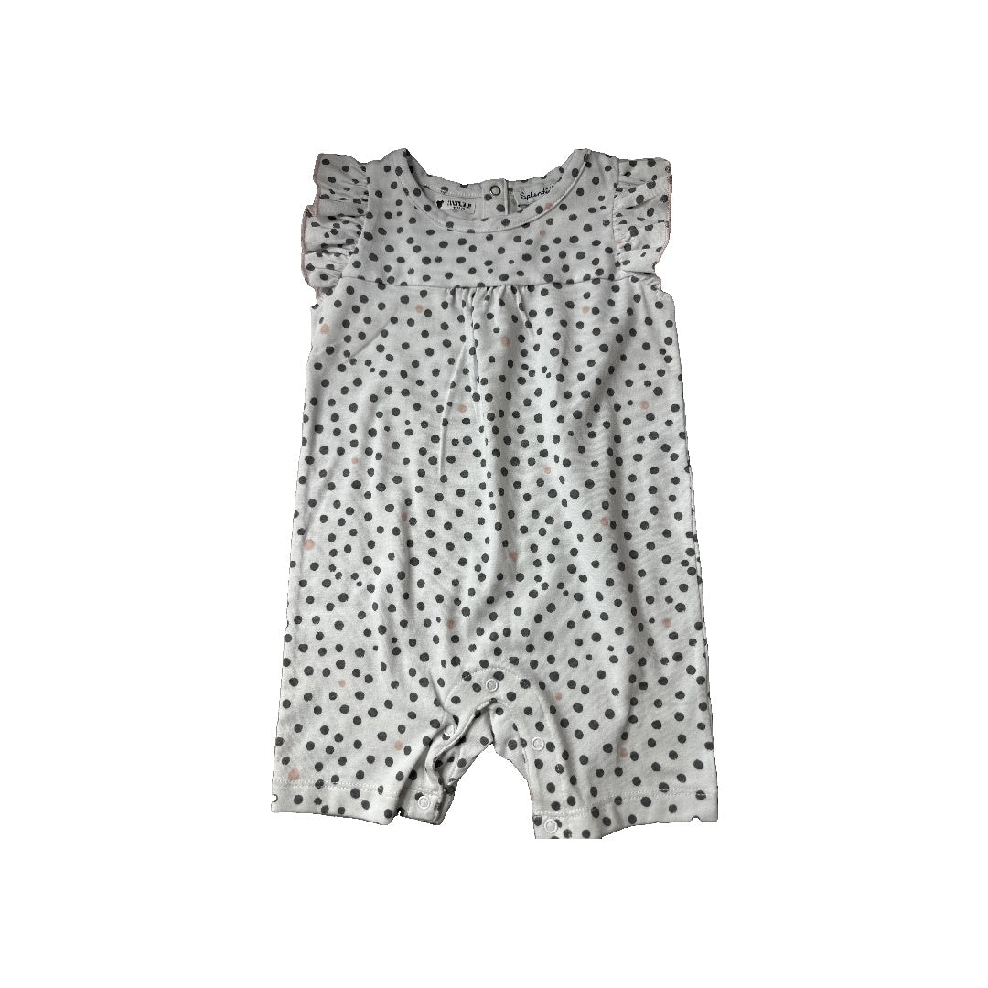 Splendid Unisex White | Grey Romper Size: 12-18 months White | Grey