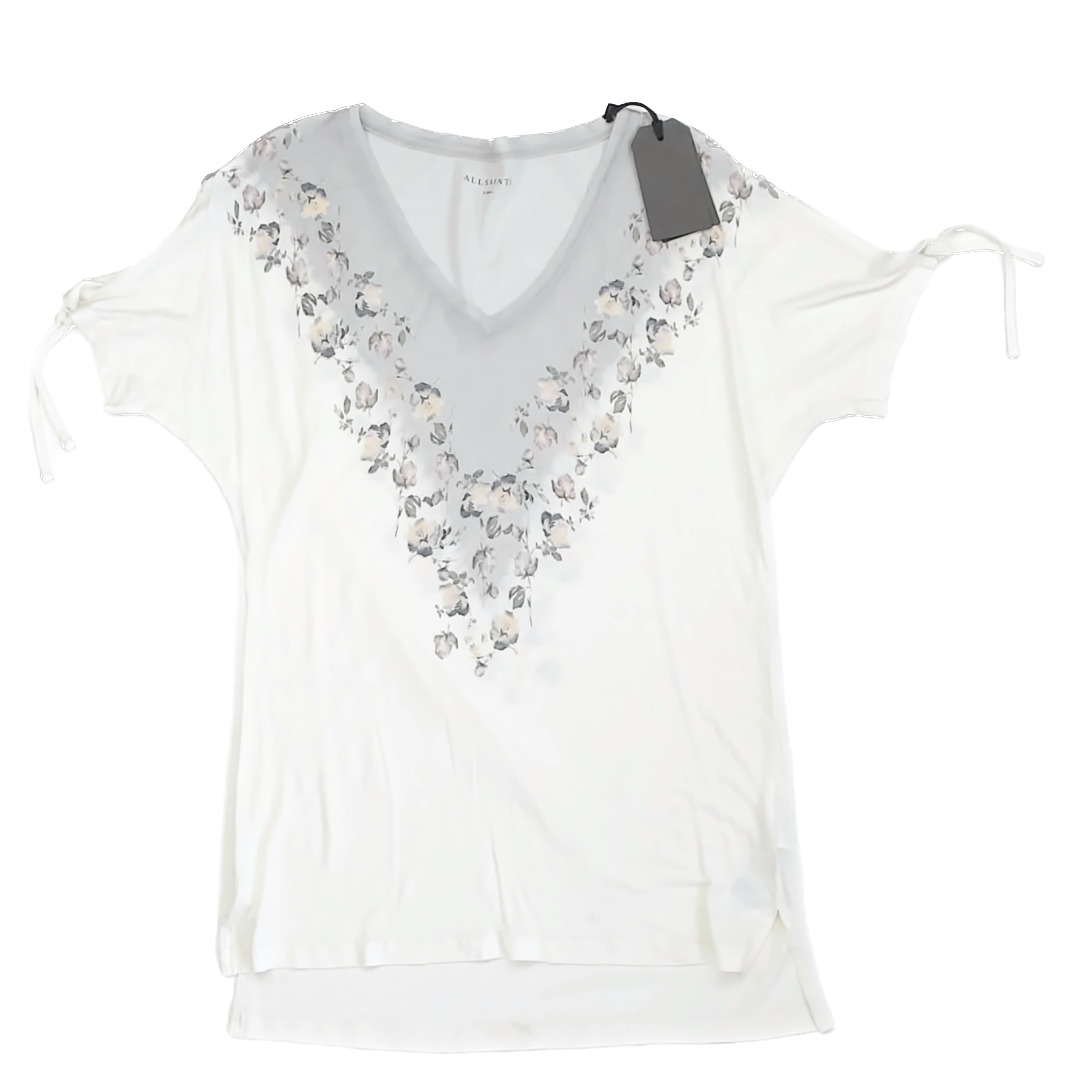 All Saints Girls White | Grey T-Shirt Size: XS White | Grey