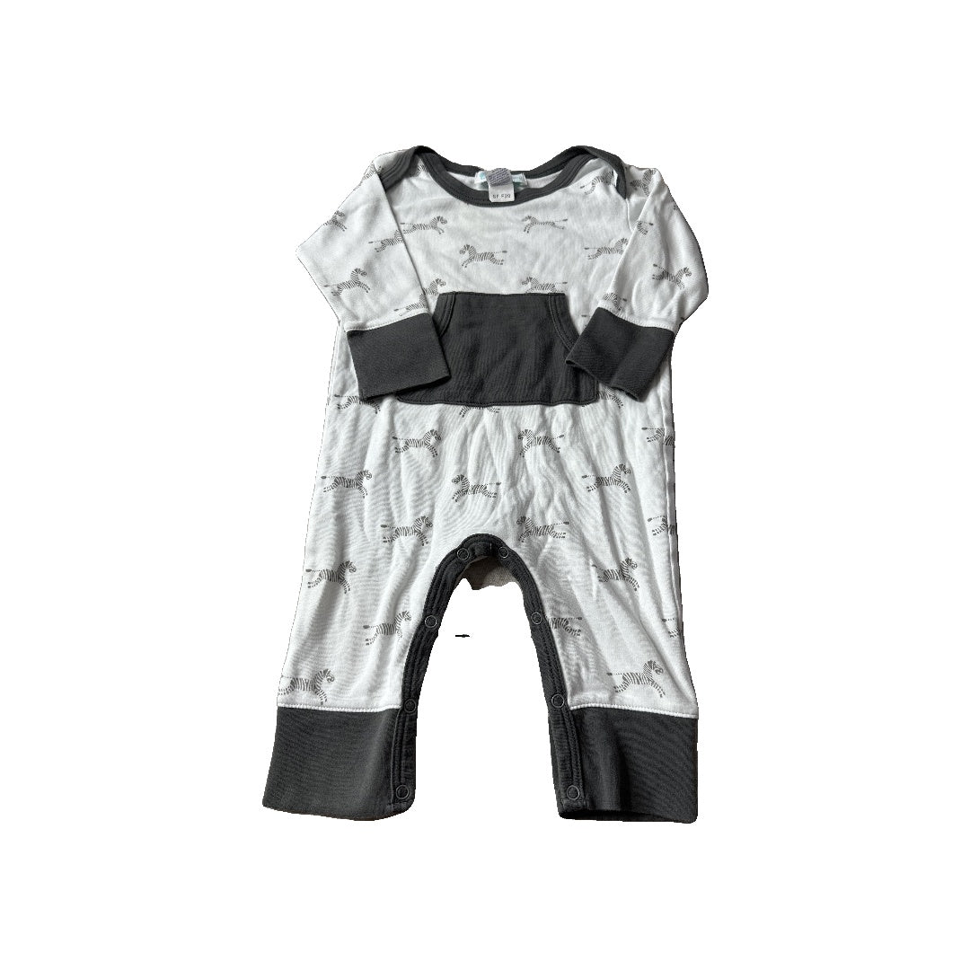 Feather Baby Boys White | Grey Long Sleeve Outfit Size: 6-9 months White | Grey