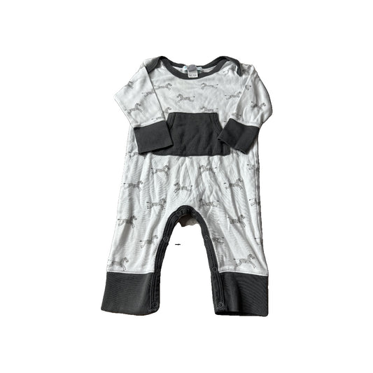 Feather Baby Boys White | Grey Long Sleeve Outfit Size: 6-9 months White | Grey