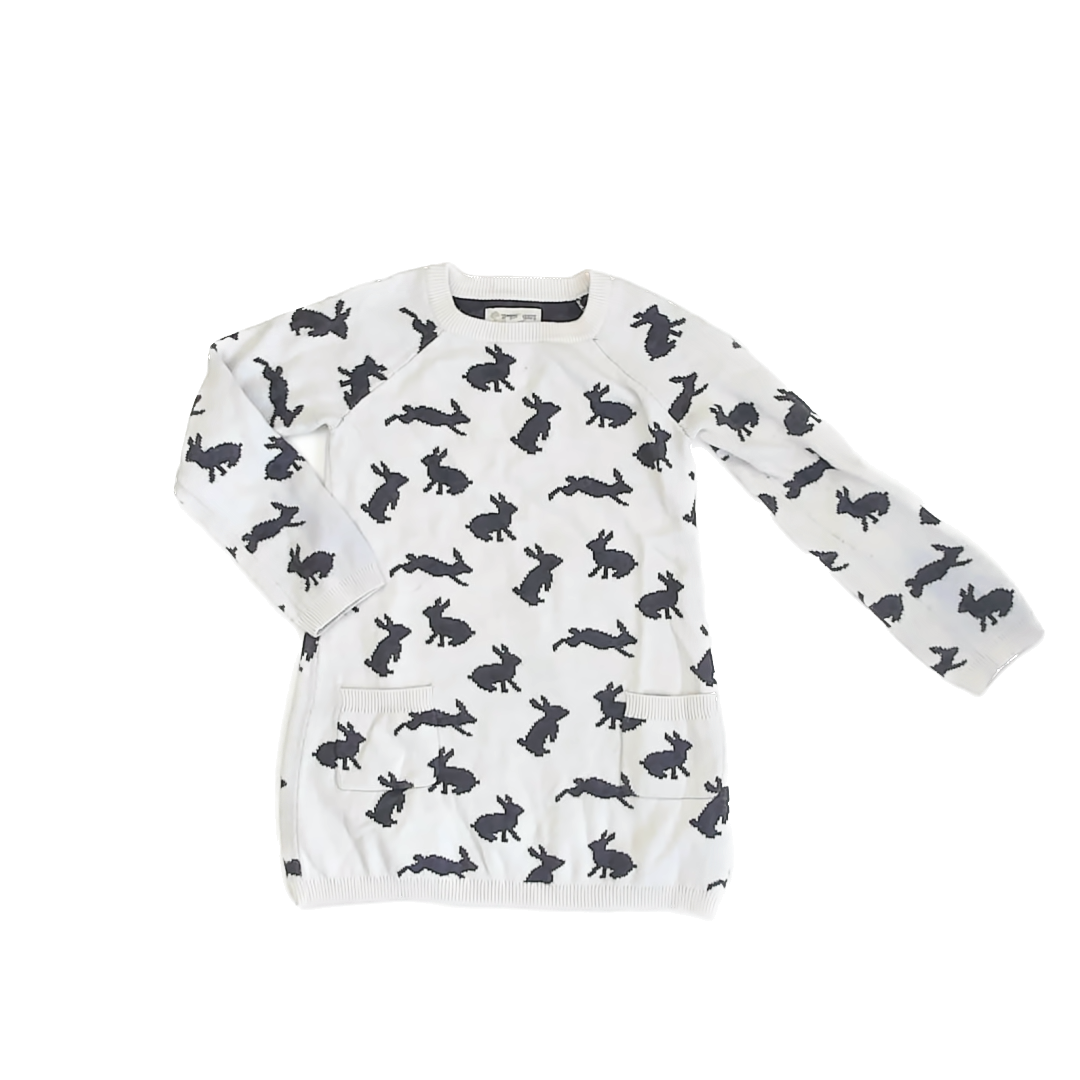 Tucker + Tate Girls White | Grey Sweater Dress Size: 4T White | Grey