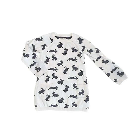 Tucker + Tate Girls White | Grey Sweater Dress Size: 4T White | Grey
