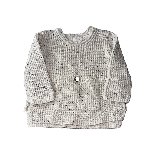 Zara Unisex White | Grey Sweater Size: 18-24 months White | Grey