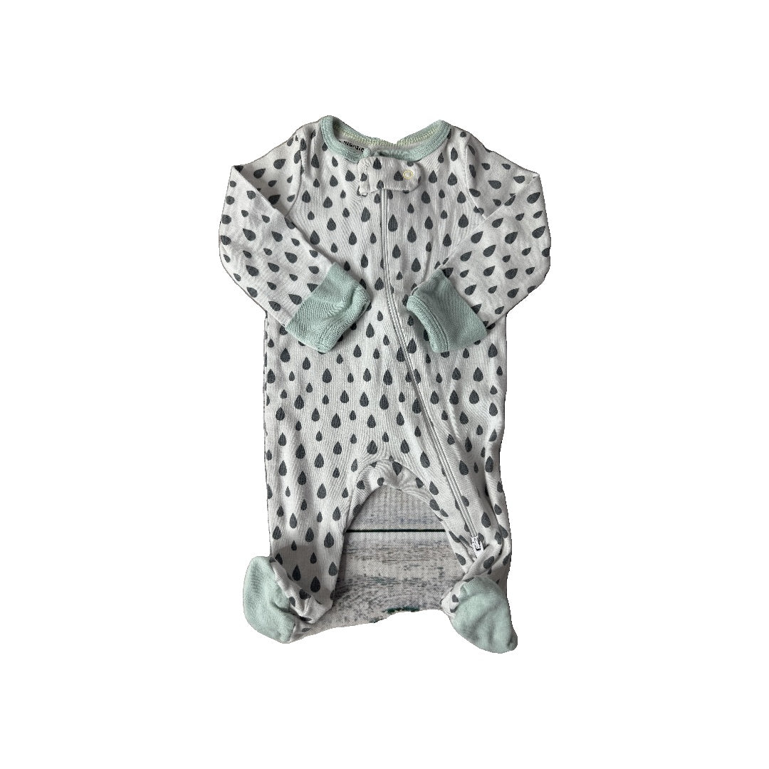 Cloud Island Unisex White | Grey Pajamas Size: Newborn White | Grey