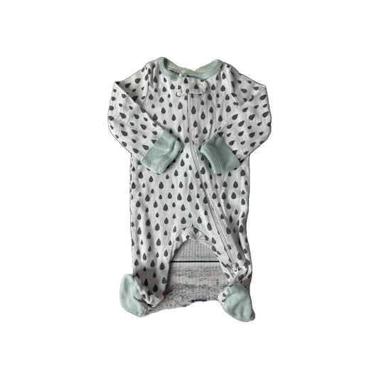 Cloud Island Unisex White | Grey Pajamas Size: Newborn White | Grey