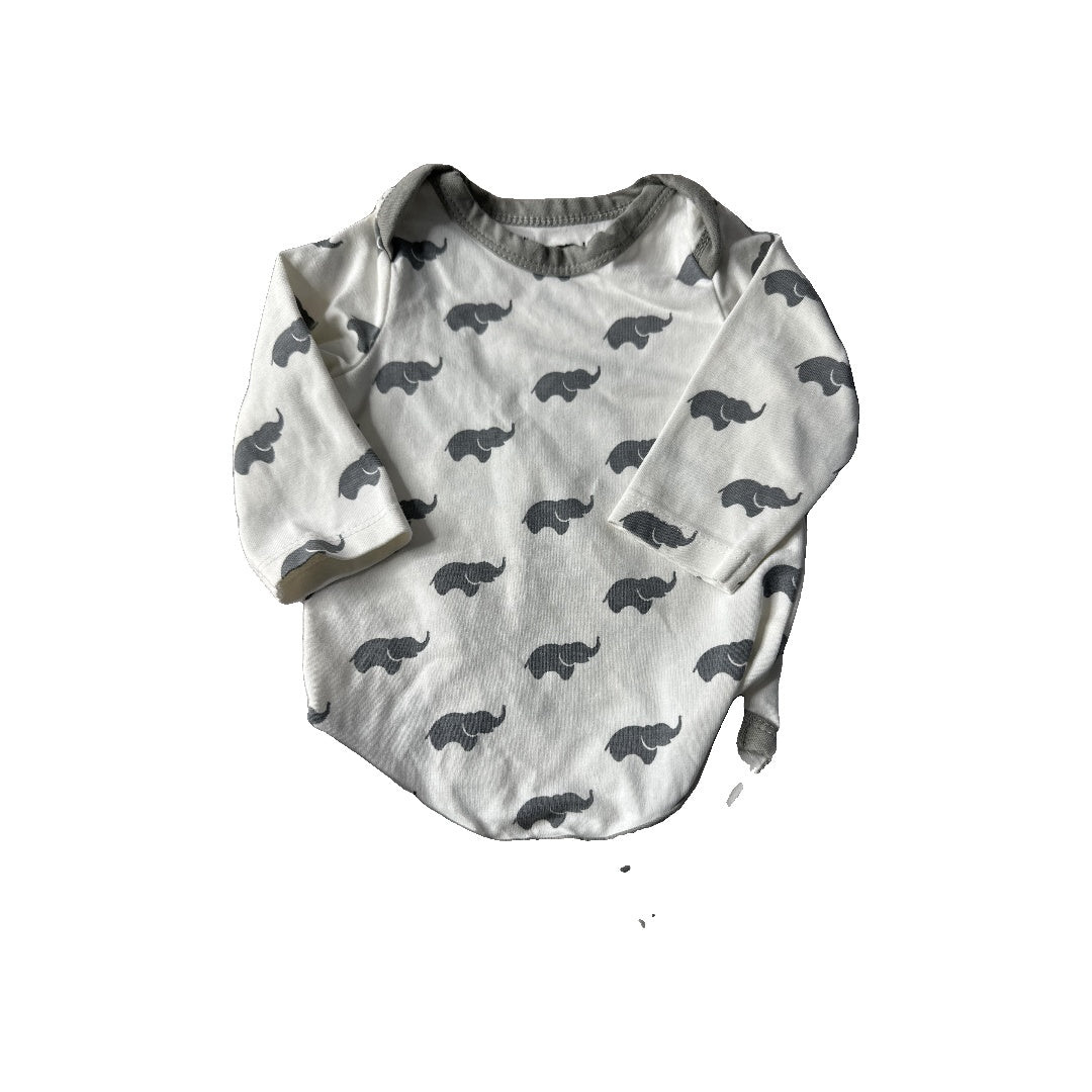 Monica + Andy Unisex White | Grey Onesie Size: 0-3 months White | Grey