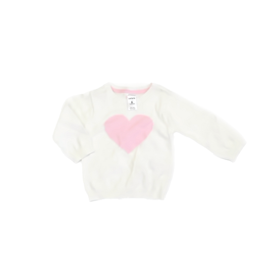 Carter's Girls White | Heart Sweater Size: 6 Moths White | Heart