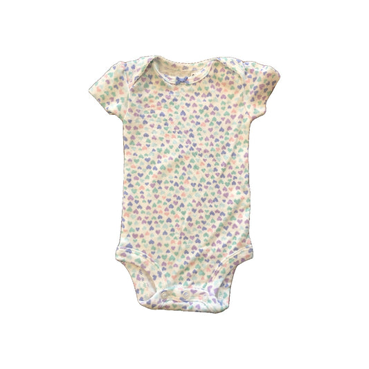 Carters Girls White | Hearts | purple Onesie Size: Newborn White | Hearts | purple