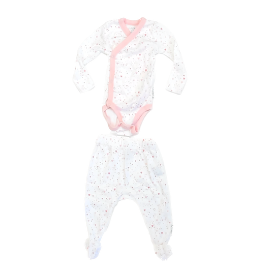Butterblu Girls White Hearts Apparel Sets Size: 3-6 Months White Hearts