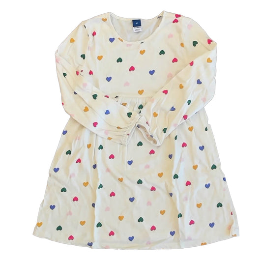Old Navy Girls White Hearts Dress Size: 6 Years White Hearts