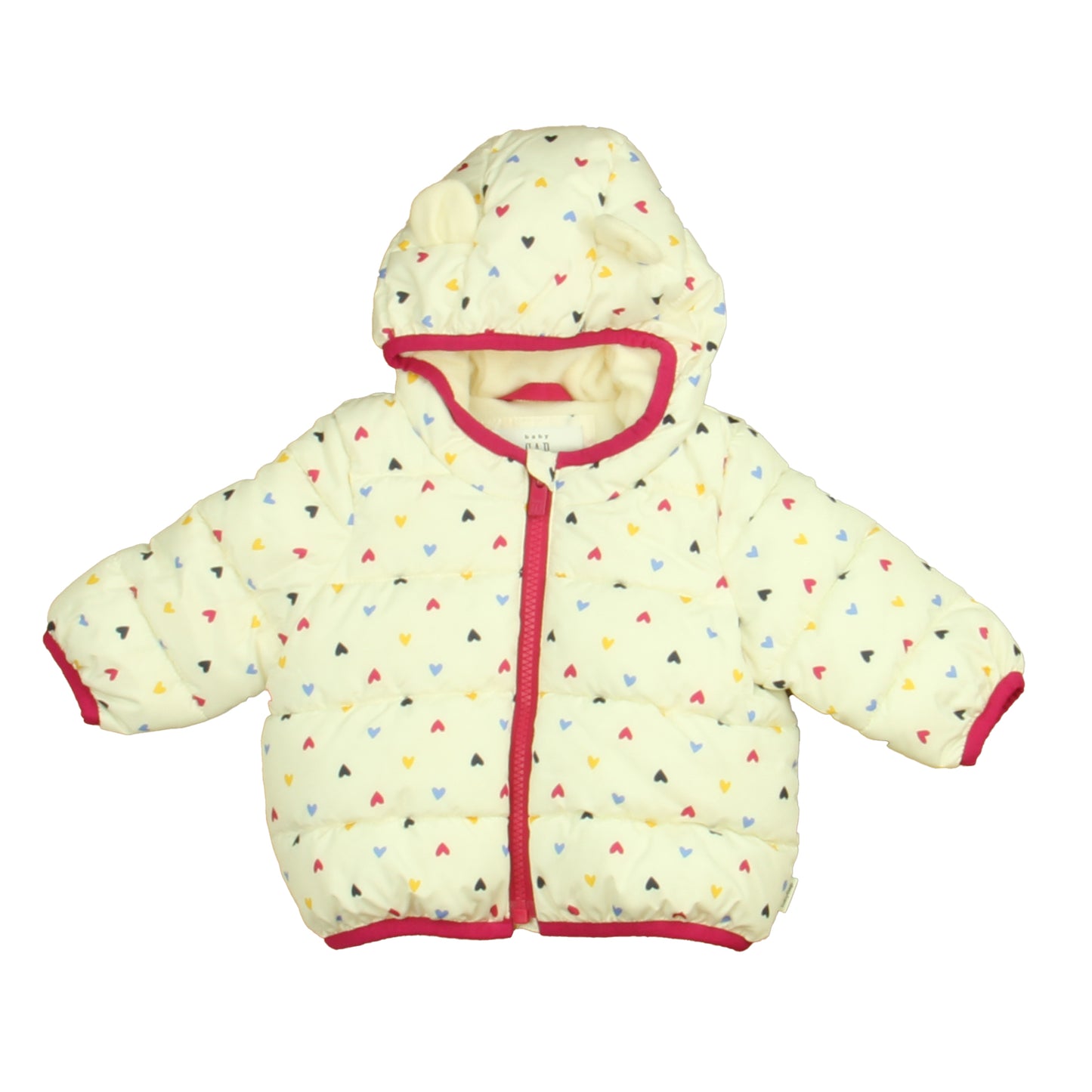 Gap Girls White Hearts Jacket Size: 3-6 Months