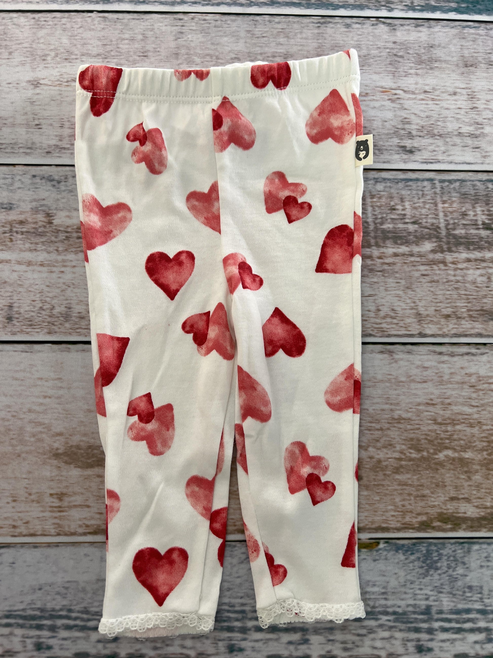 Rabbit Bear Girls White | Hearts Pants Size: 3-6 months White | Hearts