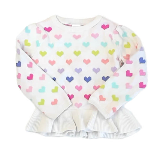 Gymboree Girls White Hearts Sweater Size: 2T White Hearts