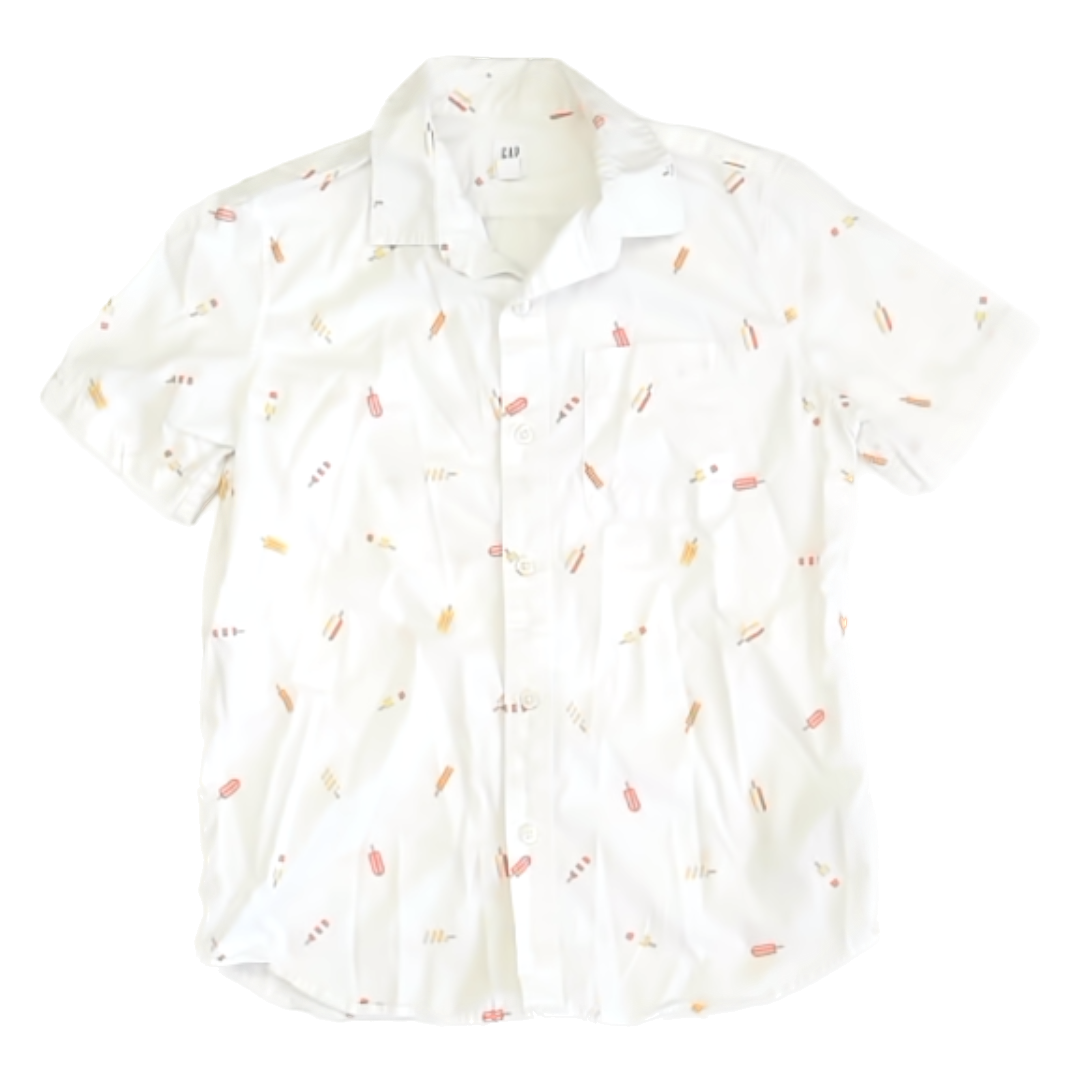 Gap Boys White | Ice Pop Button Down Short Sleeve Size: L (10) White | Ice Pop