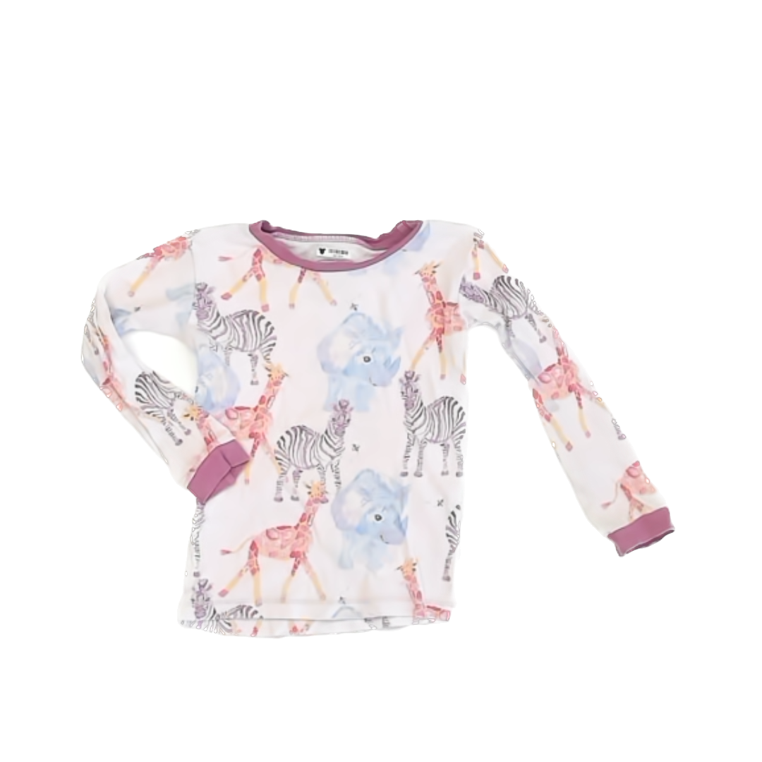 Burt's Bees Girls White | Jungle Pajamas Size: 3T White | Jungle