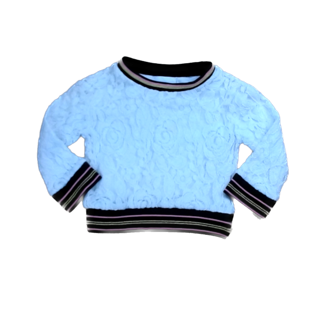 Rockets Of Awesome Girls White Lace | Black Gold pink Edges Sweater Size: 2T-5T White Lace | Black Gold pink Edges