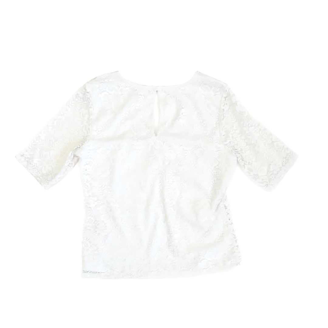 No Boundaries Girls White Lace Blouse Size: M White Lace