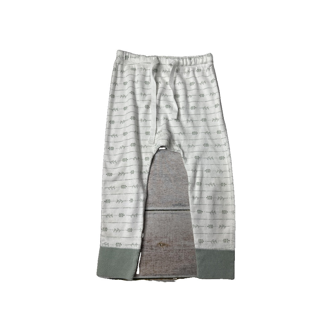 Sapling Unisex White | Leaves Pants Size: 12-18 months White | Leaves