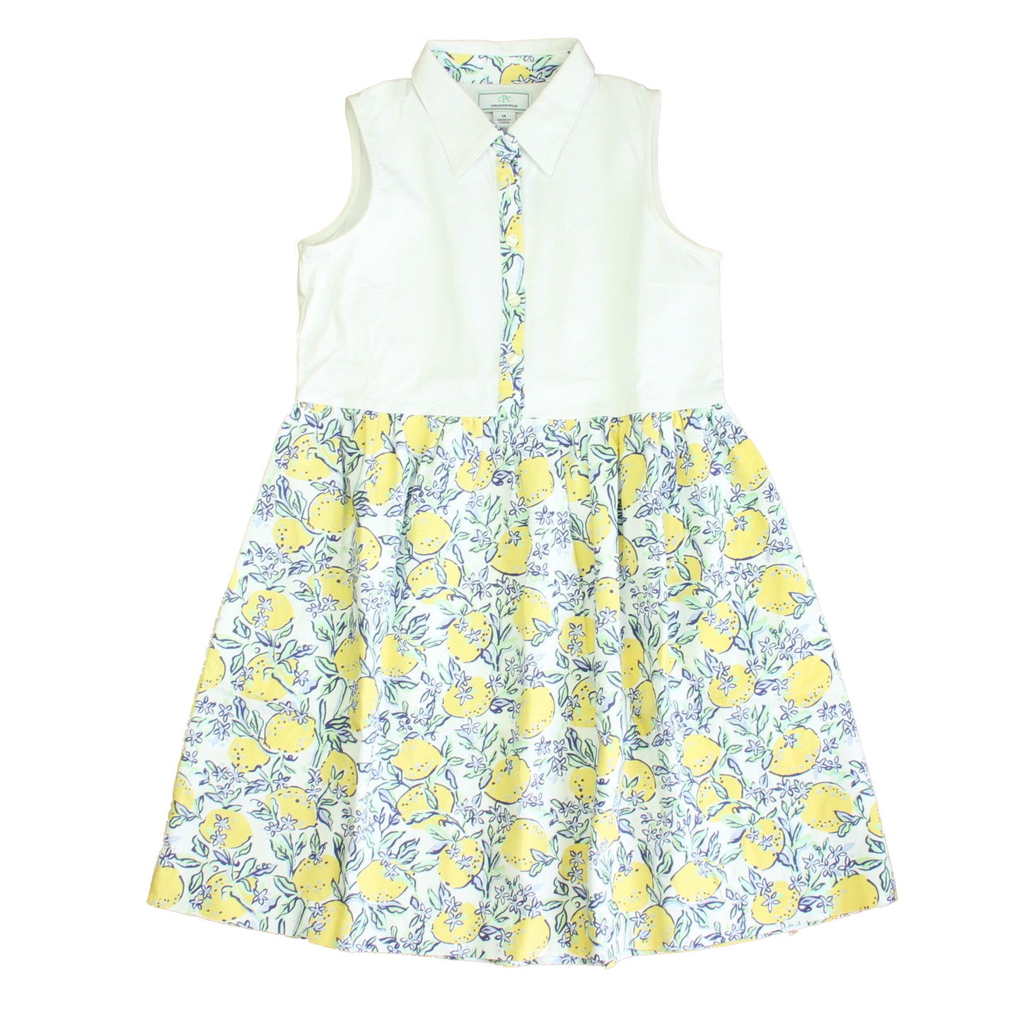 Classic Prep Girls White | Lemonade Stand Dress Size: 6-14 Years