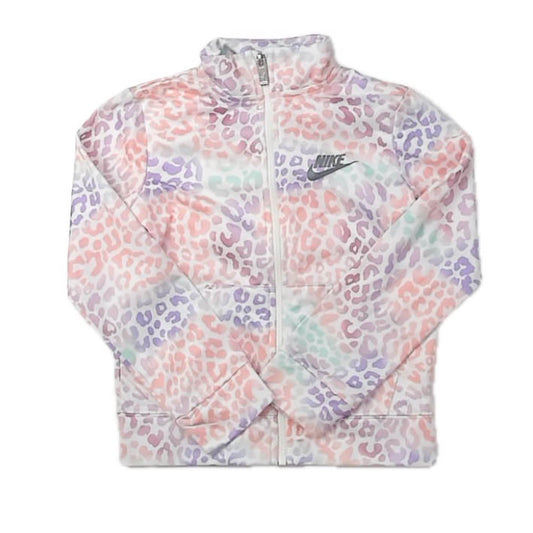 Nike Girls White Leopard Athletic Top Size: 5-6 Years White Leopard