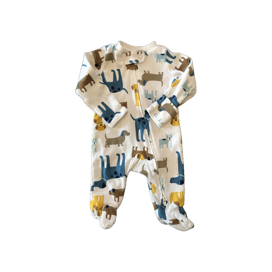 Carters Boys White | Light Blue | Brown | Yellow Pajamas Size: Newborn White | Light Blue | Brown | Yellow