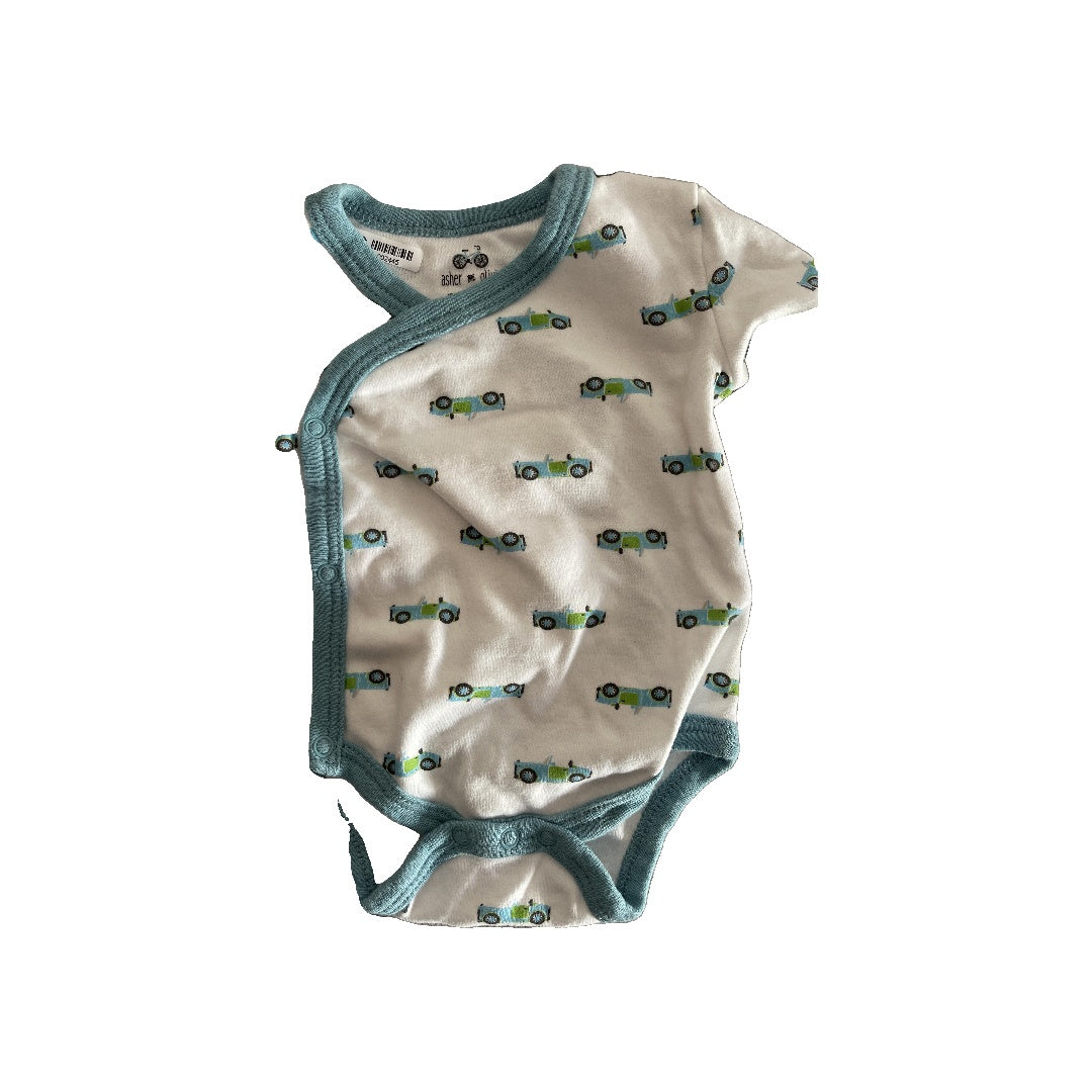 asher and olivia Unisex White | Light Blue | light green Onesie Size: Newborn White | Light Blue | light green