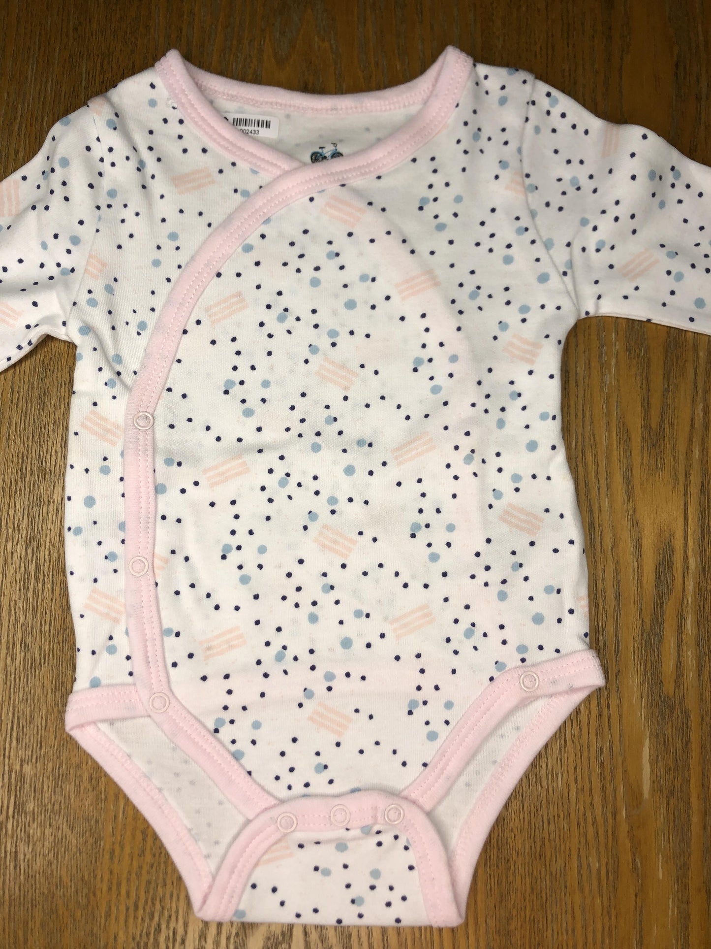 asher and olivia Girls White | Light Blue | pink Onesie Size: 3-6 months White | Light Blue | pink