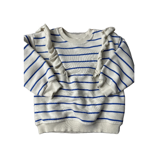 Unisex White | Light Blue | Stripe Sweater Size: 9-12 Months White | Light Blue | Stripe