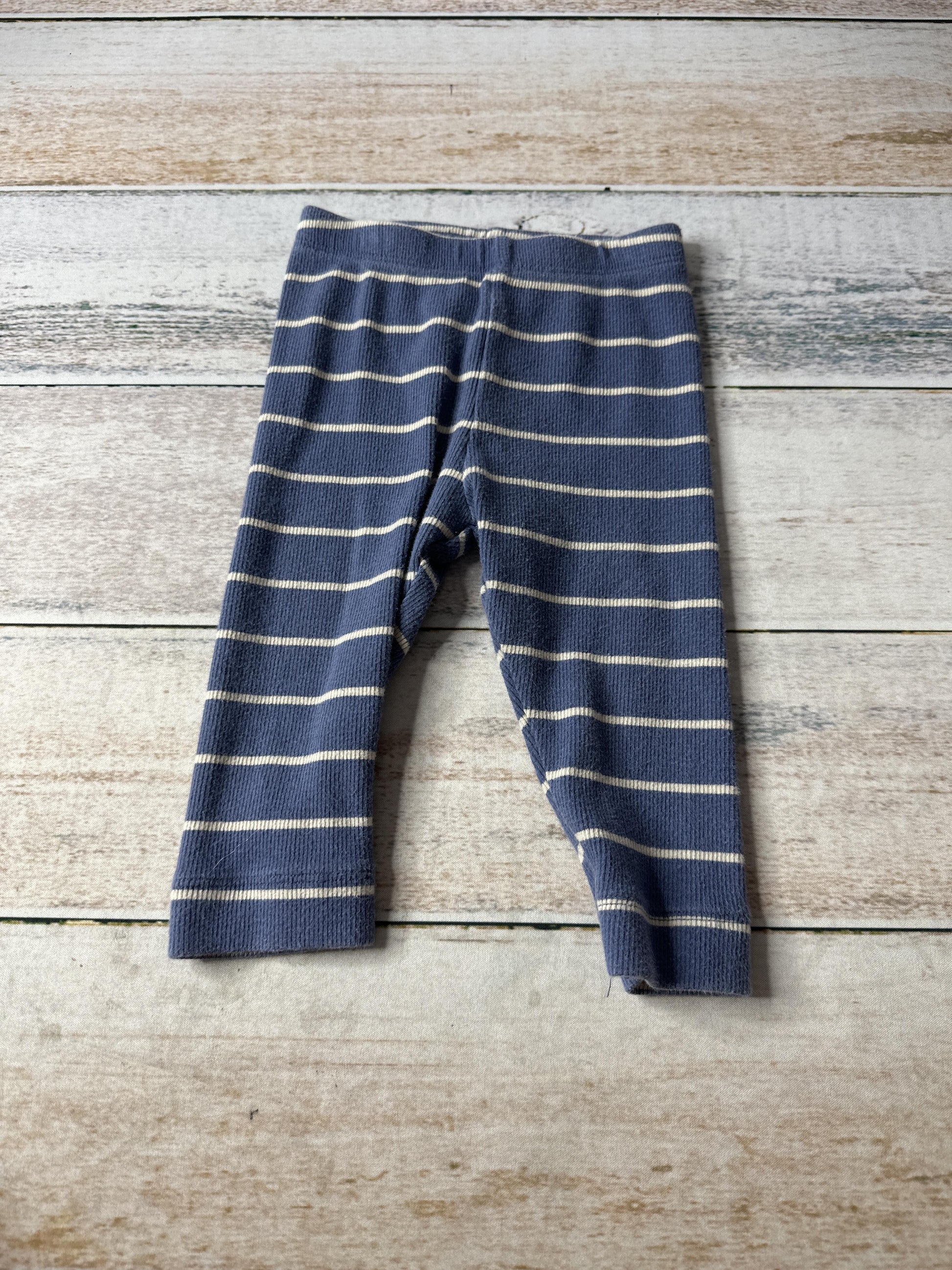 H&M Boys White | Light Blue | Stripe Pants Size: 6-9 months White | Light Blue | Stripe