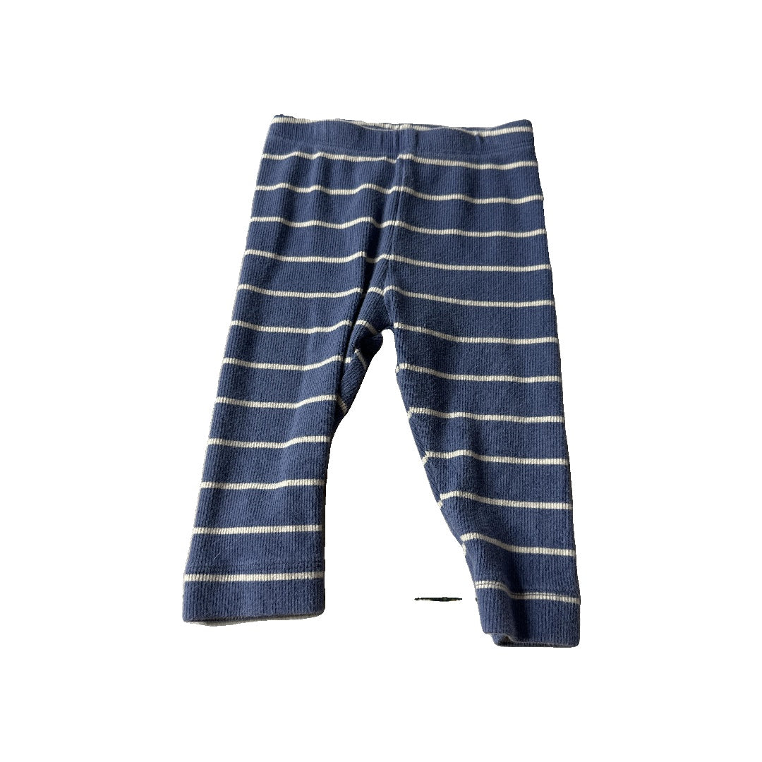 H&M Boys White | Light Blue | Stripe Pants Size: 6-9 months White | Light Blue | Stripe