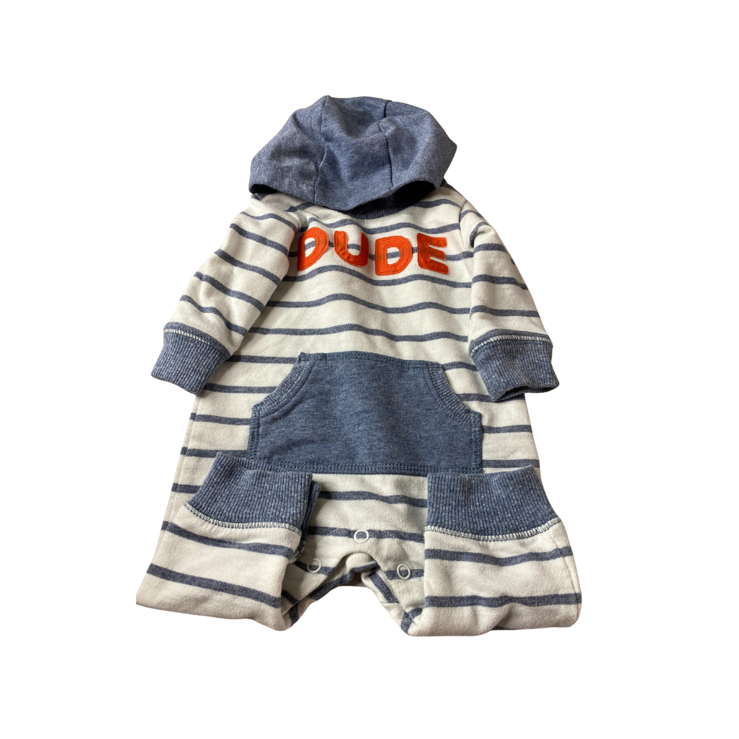 Carters Boys White | Light Blue | Striped Long Sleeve Outfit Size: 0-3 months White | Light Blue | Striped