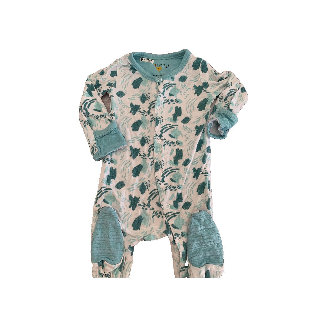 Clover Baby & Kids Unisex White | Light Blue | Turquoise Pajamas Size: 6-12 months White | Light Blue | Turquoise