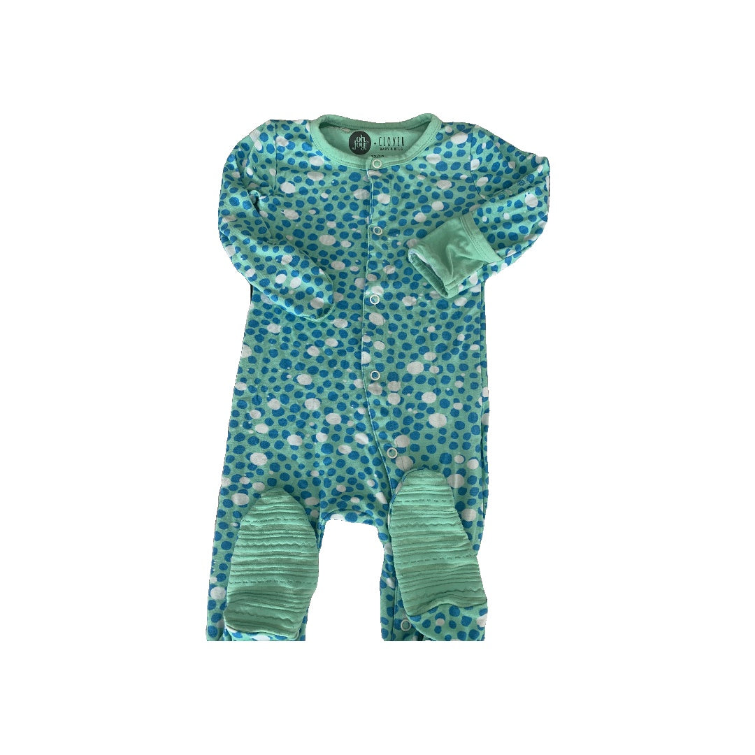 Clover Baby & Kids Unisex White | Light Blue | Turquoise Pajamas Size: 12-18 months White | Light Blue | Turquoise