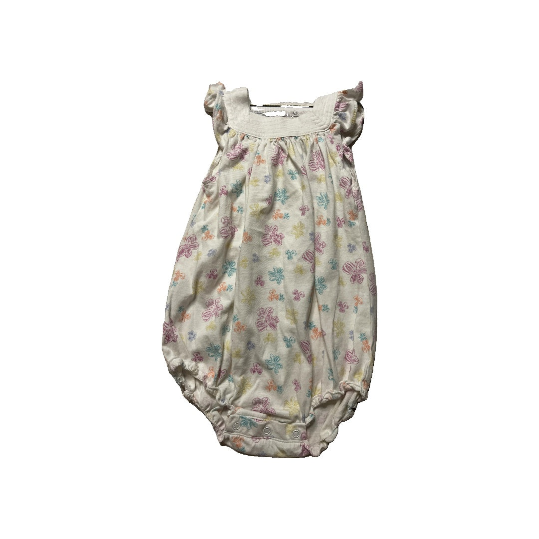 Feather Baby Girls White | Light Blue | Yellow | orange Romper Size: 9-12 Months White | Light Blue | Yellow | orange