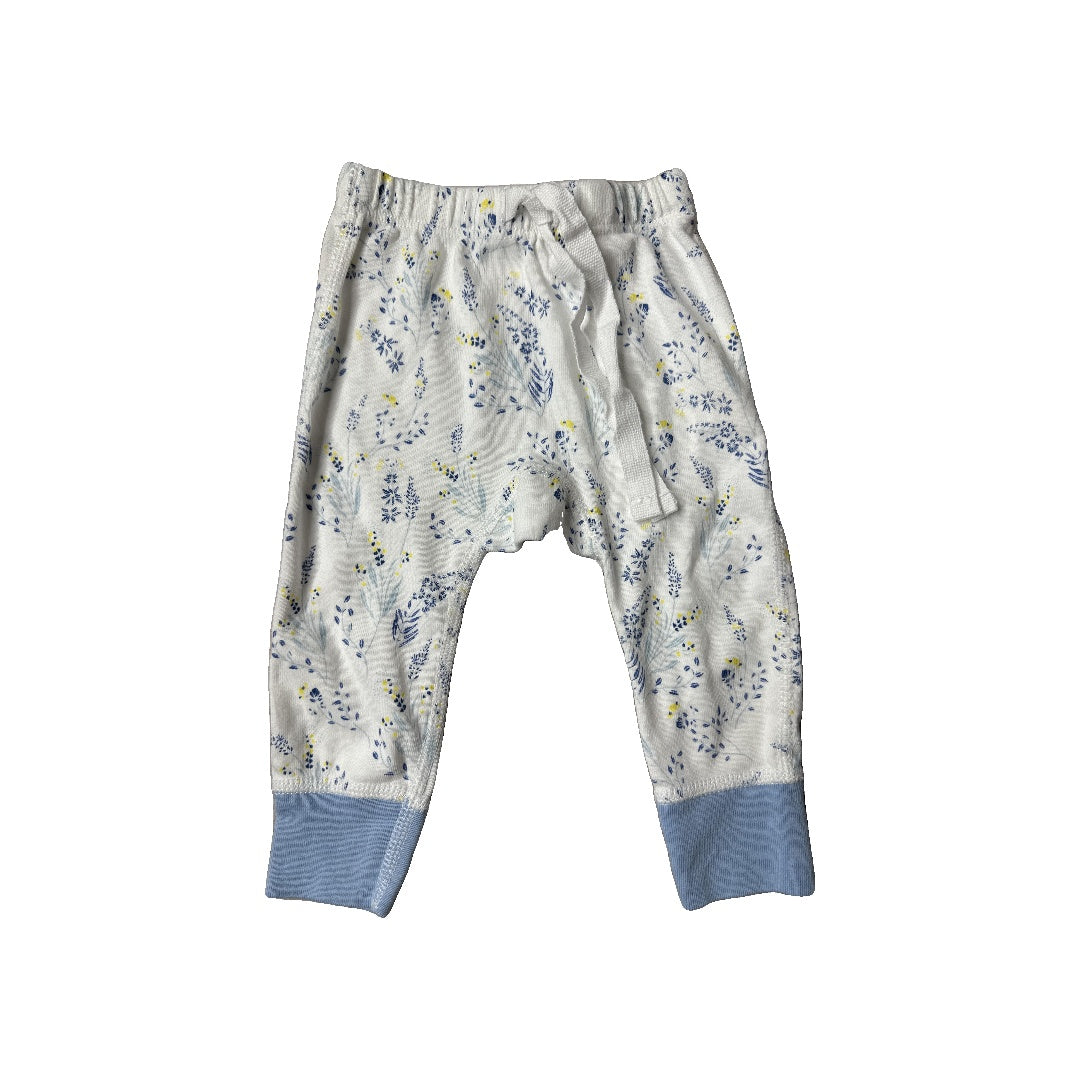 Sapling Girls White | Light Blue | Yellow Pants Size: 0-3 months White | Light Blue | Yellow