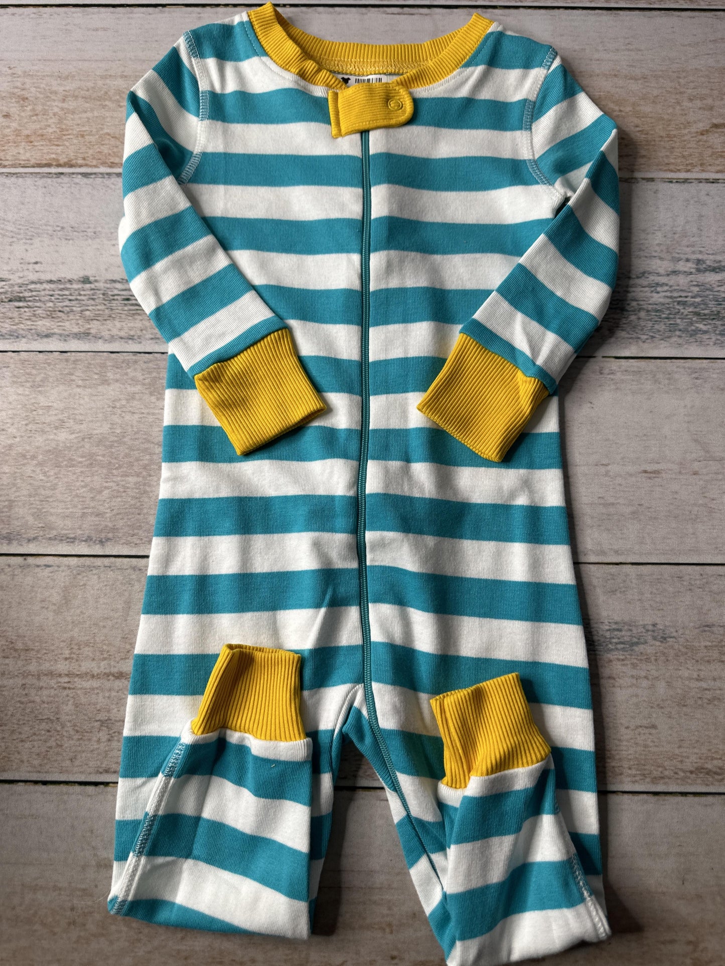 Mightly Unisex White | Light Blue | Yellow Pajamas Size: 12-18 months White | Light Blue | Yellow