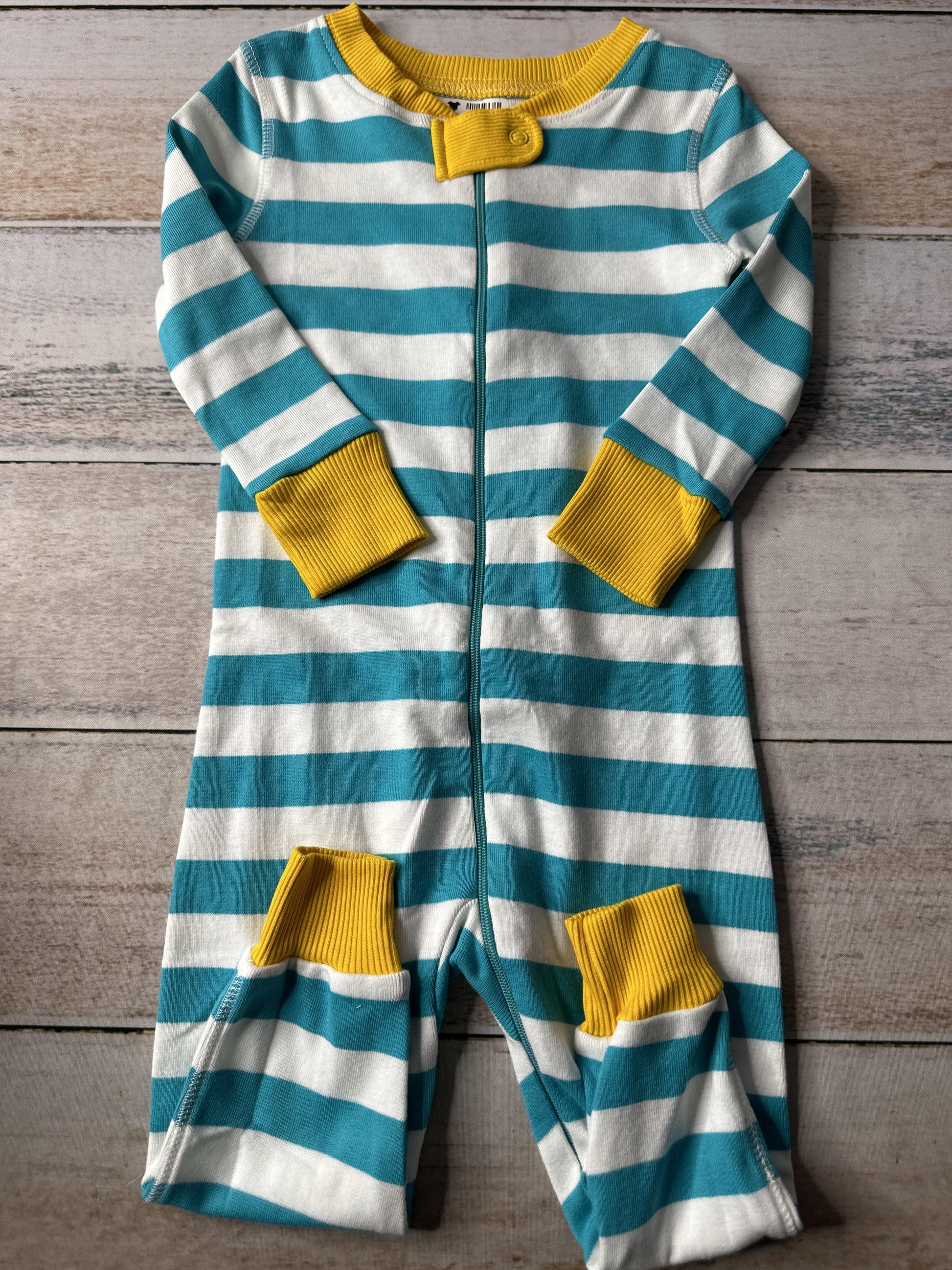 Mightly Unisex White | Light Blue | Yellow Pajamas Size: 12-18 months White | Light Blue | Yellow