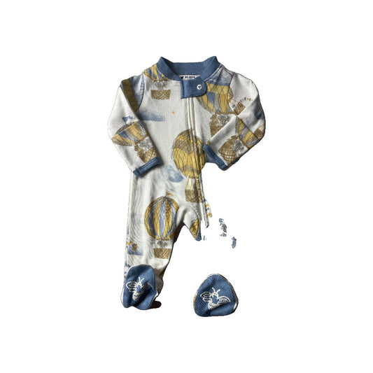 Burt's Bees Unisex White | Light Blue | Yellow Pajamas Size: Preemie White | Light Blue | Yellow