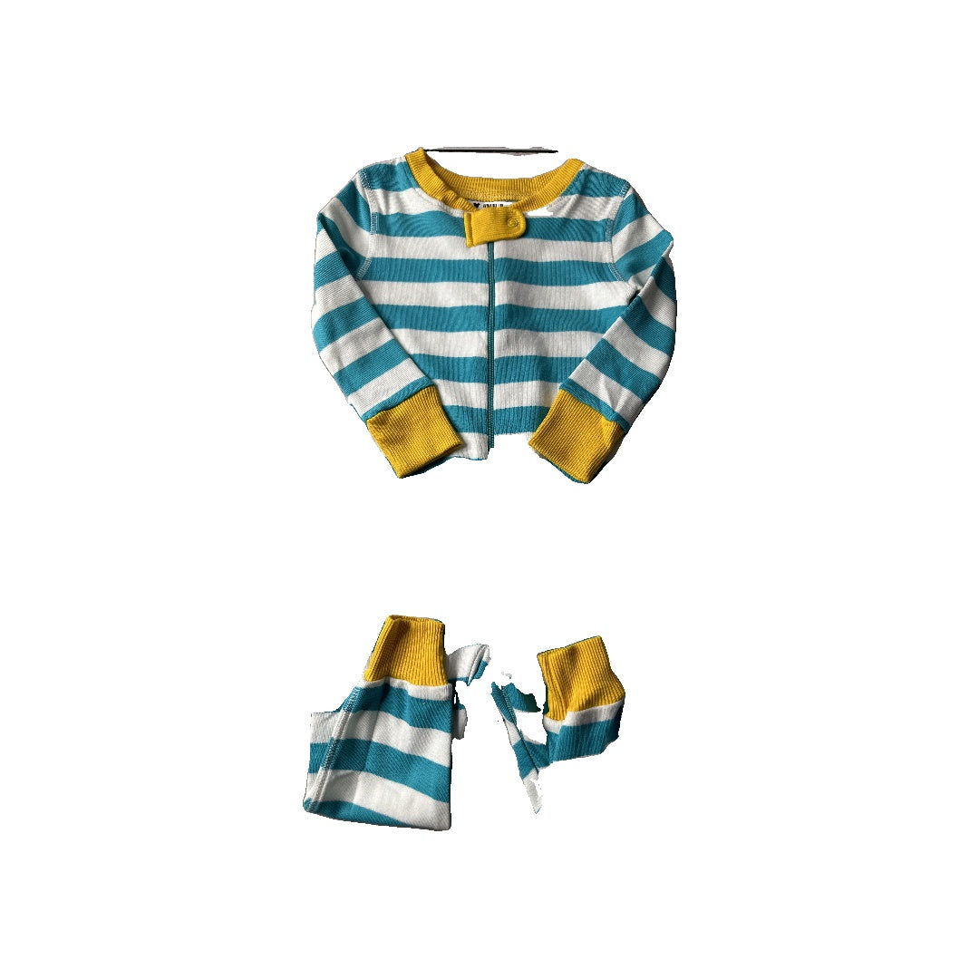 Mightly Unisex White | Light Blue | Yellow Pajamas Size: 12-18 months White | Light Blue | Yellow