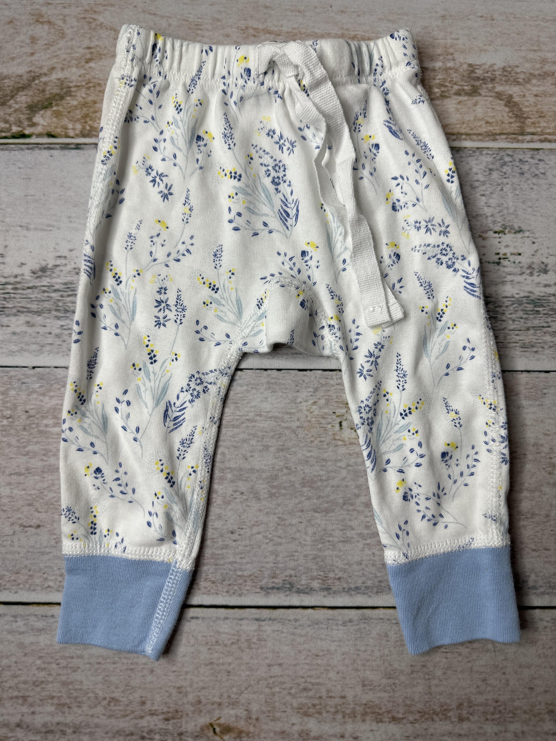 Sapling Girls White | Light Blue | Yellow Pants Size: 0-3 months White | Light Blue | Yellow
